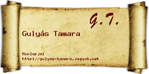 Gulyás Tamara névjegykártya